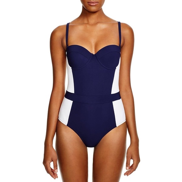Nwt Tory Birch Two-Tone One Piece Swimsuit - Picture 7 of 9